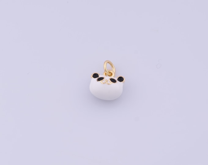 Enamel Panda Charm,18K Gold Filled Animal Pendant,Panda Pendant,DIY Jewelry Making Accessories,13x10.3x5.6mm