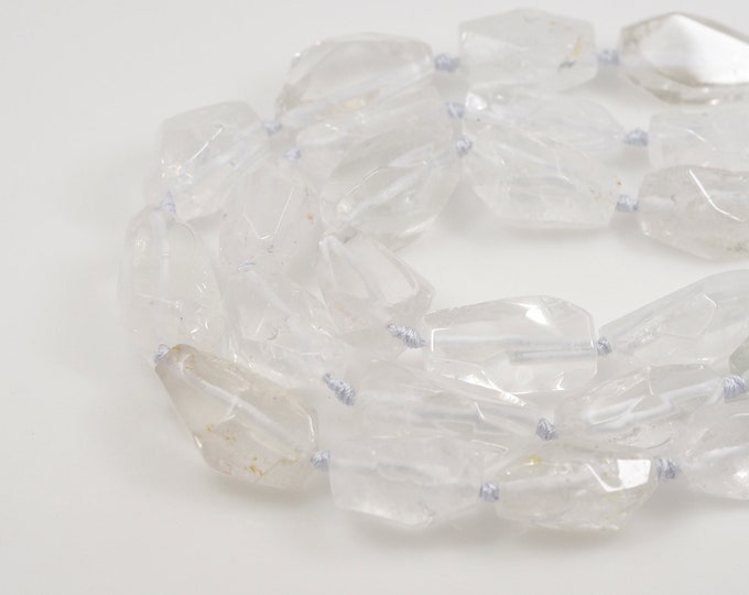 Gemstone Necklace, Faceted White Crystal Chain, Natural Stone Necklace, Natural Stone Bead, Crystal Charm,Jewelry Supplier, 15x20mm