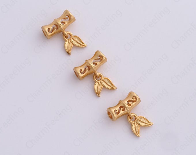 Gold Cylinder Spacer Beads, 18K Gold Filled Tube Beads,Dainty Cylinder Bracelet Necklace Spacer Beads, DIY Jewelry Supplies,11x9.6x4.2mm