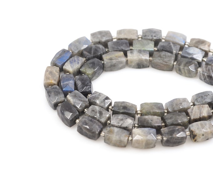 Rectangular Labradorite Beads, Cuboid Gemstone Chain, Natural Stone Necklace, Faceted Natural Stone Chain, DIY Bracelet Accessories, 12x16mm