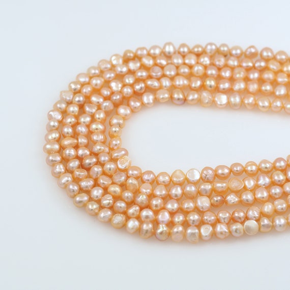 1 Str, Gold Pearl Necklace, Irregular Pearl, AAA, Real Freshwater Pearl,  DIY Pearl Accessories, Multi-Size Pearls, Length 35 cm