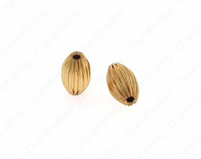 10 pcs Cone Spacer Beads, Bracelet Beads, 18K Gold Filled Bead Charm, Cone Charm, Necklace Beads, DIY Jewelry Making Supplies, 8.2x4.7mm