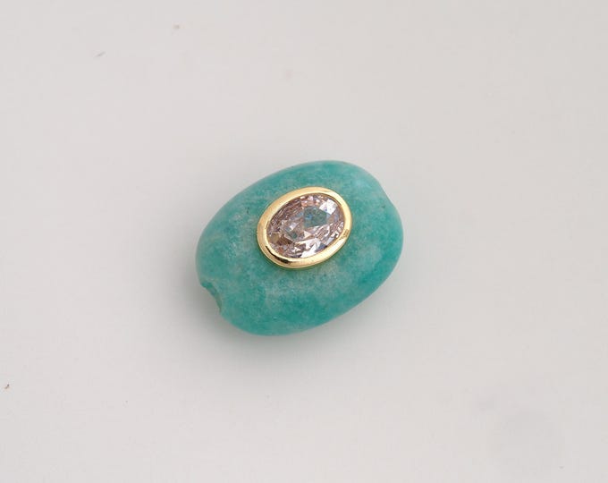 18K Gold Filled Natural Stone Spacer Beads,Energy Stone Beads,Square Beads,DIY Jewelry Supplies,20.3x15.5x9.5mm Hole 3.8mm