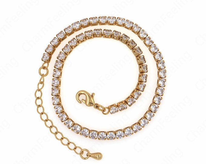 Thin Gold Bracelet, Daily Bracelet,Zircon Bracelet,18K Gold Filled Beaded Bracelet,Friendship Bracelet