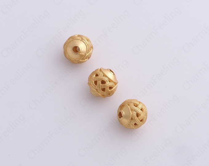 Gold Ball Spacer Beads, 18K Gold Filled Ball Beads,Dainty Ball Bracelet Necklace Spacer Beads, DIY Jewelry Supplies,8x7.8mm