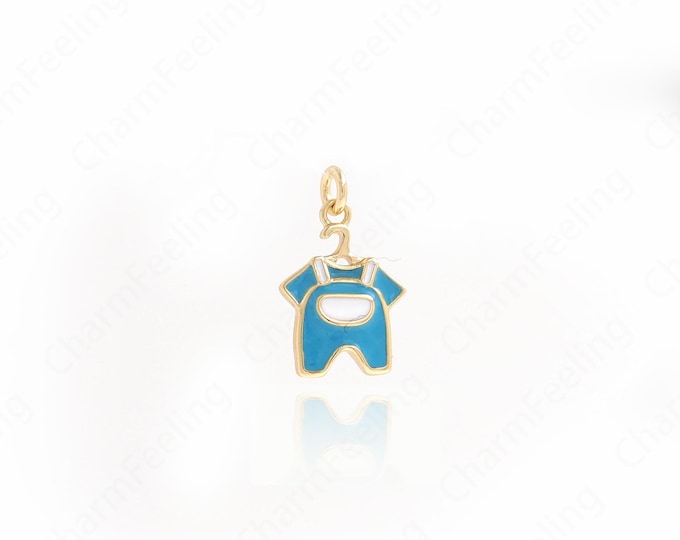 18K Gold Filled Clothing Charm,Baby Clothing Pendant,Enamel Charms,DIY Bracelet Necklace Earrings Jewelry Making,16.8x10x2.4mm
