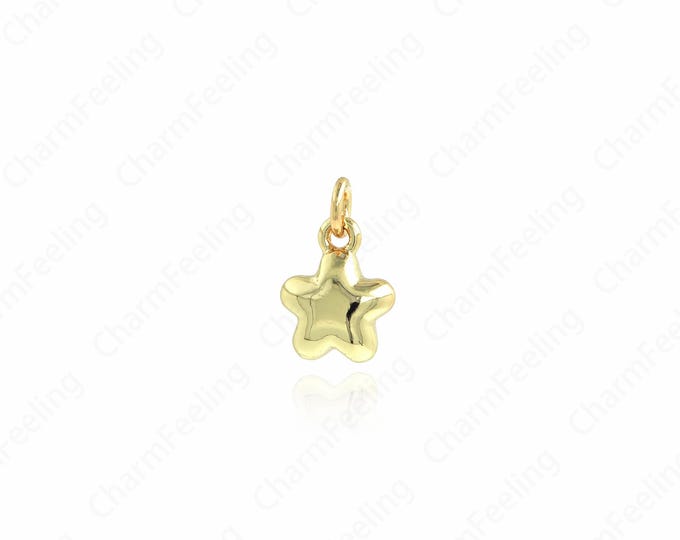 Gold Star Pendant, Star Jewelry,18K Gold Filled Polaris Pendant,Star Charm, DIY Jewelry Making Accessories 12.4x7.7x4mm