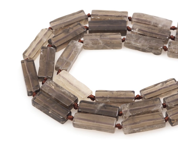 Transparent Black Natural Stone Rectangular Beads,Natural Stone Necklace,Rectangular Beads,Rectangular Gemstone Chain,10-12x30-32mm
