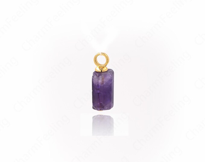 Natural Stone Pendant,Cylinder Charm,Ball Necklace,18K Gold Filled Ball Jewelry,DIY Jewelry Supplies,19x7mm