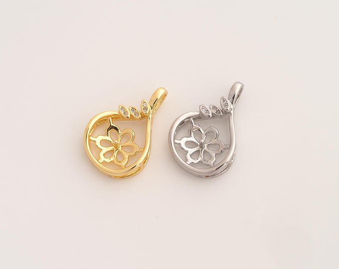 CZ Water Drop Pendant,Tear Drop Pendant,18K Gold Filled Water Drop Charm,DIY Jewelry Accessories,19.5x13x3.6mm