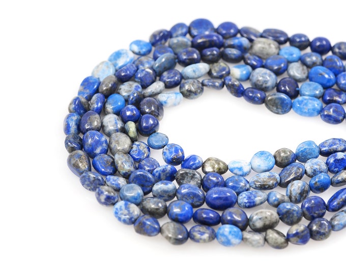 Natural Stone Necklace, Lapis Lazuli Chain,Gem Beads, Lapis Beads, Jewelry Supplier, DIY Bracelet Necklace Accessories, 8x10mm