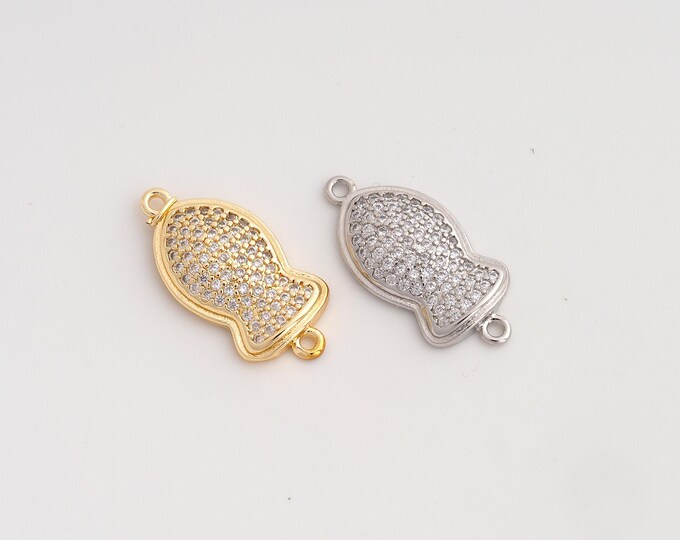 CZ Fish Connector,Marine Life Connector,18K Gold Filled Fish Connector,DIY Bracelet Accessories,20.7x10x3mm