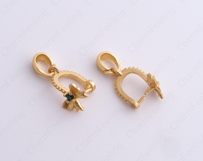 Flower Eye Pins, 18K Gold Filled With Ring Pins,Flower Earring Accessories, DIY Jewelry Supplies, 18.7x9x7.4mm