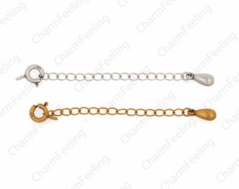 Sterling Silver Extension Chain, Chain Accessories, Lobster Clasp Chain, 18K Gold Filling S925 Silver Tail Chain, DIY Jewelry Supplies, 6cm