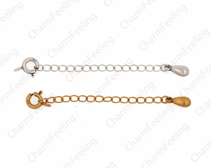 Sterling Silver Extension Chain, Chain Accessories, Lobster Clasp Chain, 18K Gold Filling S925 Silver Tail Chain, DIY Jewelry Supplies, 6cm