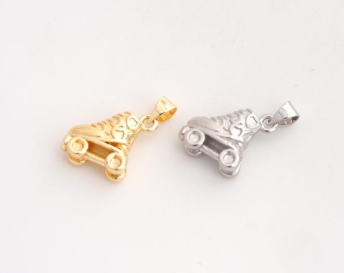 Skate Shoe Pendant,Skate Shoe Pendant,18K Gold Filled Skate Shoe Charm,DIY Jewelry Accessories,23x12x6.2mm