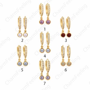 Hollow Earrings,18K Gold Filled Round Earrings,Dangling Earrings,Micropavé CZ Gold Earrings,Round Pendants,DIY Jewelry Supplies 19x12x1.9mm