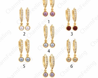 Hollow Earrings,18K Gold Filled Round Earrings,Dangling Earrings,Micropavé CZ Gold Earrings,Round Pendants,DIY Jewelry Supplies 19x12x1.9mm