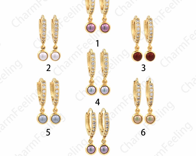 Hollow Earrings,18K Gold Filled Round Earrings,Dangling Earrings,Micropavé CZ Gold Earrings,Round Pendants,DIY Jewelry Supplies 19x12x1.9mm