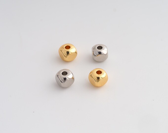 10 pcs 18K Gold Filled Square Spacer Beads,Tube Beads,Square Beads,DIY Jewelry Supplies,6x6mm Hole 2.5mm