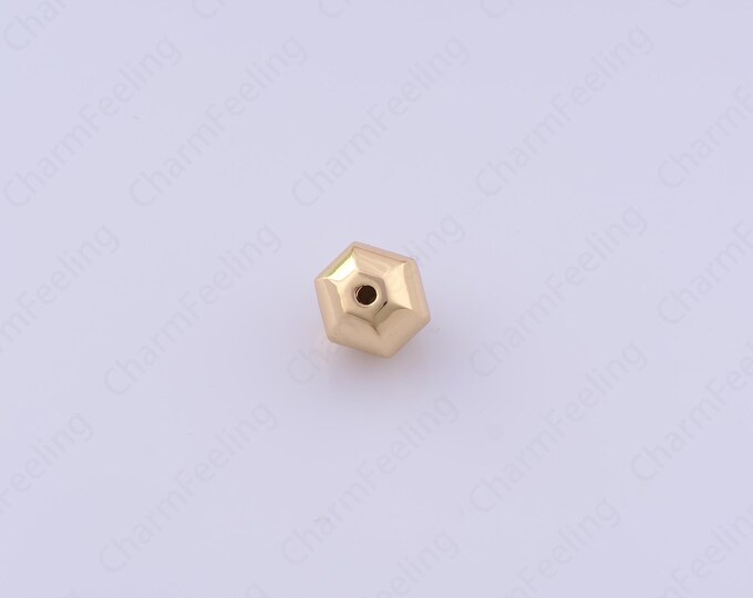 Gold Ball Spacer Beads, 18K Gold Filled Ball Beads,Dainty Ball Bracelet Necklace Spacer Beads, DIY Jewelry Supplies,10.2x7.8mm