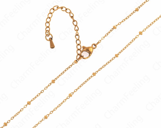 Beaded Necklace Dainty Chain Necklace,Gold Necklace, Layered Necklace,Stainless Steel Chain Classic Chain Necklace 37+6cm