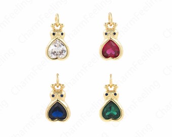Heart Snail Pendant, Micropavé CZ Snail Charm, 18K Gold Filled Love Necklace, Heart Charm, DIY Jewelry Supplies, 16.8x9.1x4mm