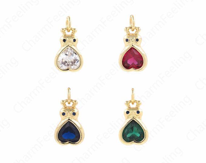 Heart Snail Pendant, Micropavé CZ Snail Charm, 18K Gold Filled Love Necklace, Heart Charm, DIY Jewelry Supplies, 16.8x9.1x4mm
