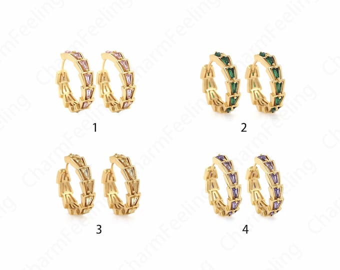 Dainty Earrings,Hollow Earrings,Micropave CZ Gold Earrings,18K Gold Filled Round Earrings,DIY Jewelry Accessories 18.7x17.6x4.5mm