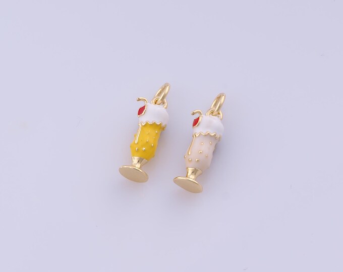 Enamel Goblet Charm,18K Gold Filled Wine Glass Pendant,Goblet Pendant,DIY Jewelry Making Accessories,19x6.5x5mm