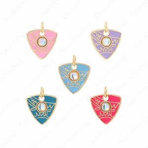 Triangle Pendant,Micropavé CZ Triangle Necklace, Suitable for DIY Jewelry Making Accessories,18K Gold Filled Rectangular Charm,20x14.5x4mm