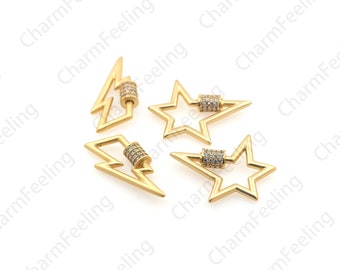 Star Turnbuckle Lock, Turnbuckle Charm, Lightning Buckle, Brass Carabiner, Star Carabiner Lock, DIY Jewelry Making Accessories 1pcs