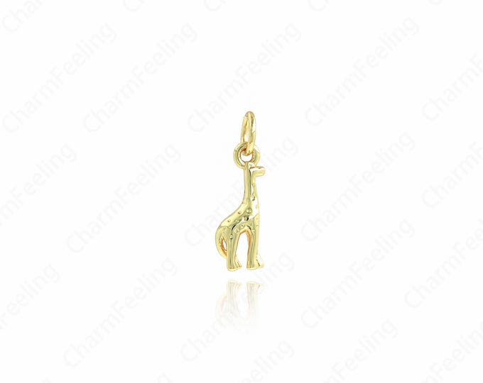 18K Gold Filled Giraffe Necklace, Giraffe Pendant, Animal Charm, Giraffe Charm,DIY Jewelry Accessories 17.5x6.5x3.3mm