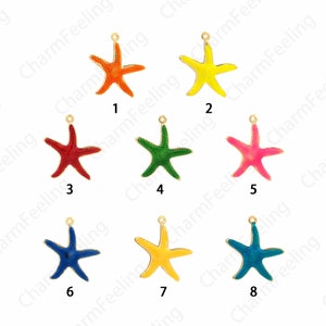 Sea Creature Charm, Starfish Pendant, 18K Gold Filled Starfish Necklace,Enamel Starfish Pendant, DIY Jewelry Accessories 22x20.5x3mm