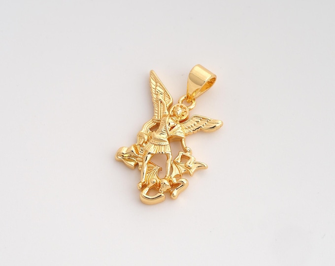 San Miguel Pendant,San Miguel Pendant,18K Gold Filled San Miguel Charm,DIY Jewelry Accessories,24.3x15.6x3.2mm