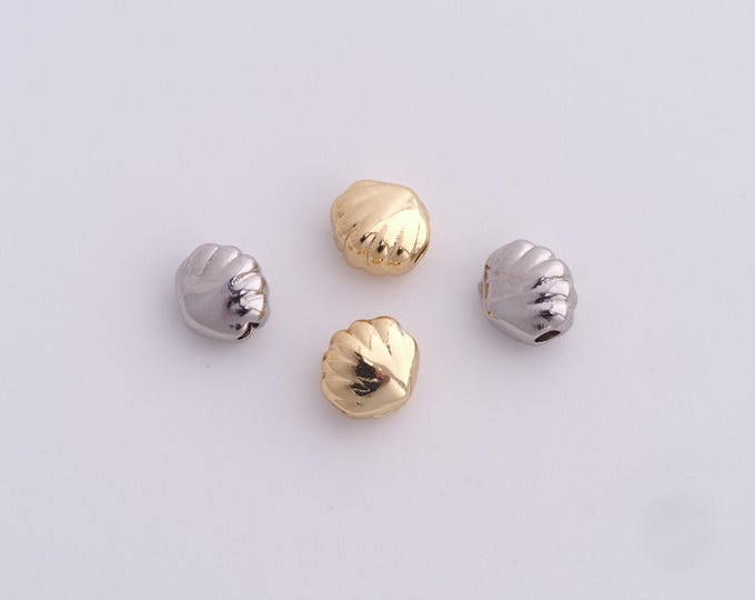5 pcs Conch Spacer Beads, 18K Gold Filled Shell Spacer Beads, Conch Charms,DIY Jewelry Supplies, 7x6.3x4.2mm