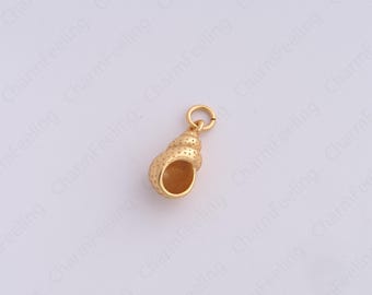 Shell Pendant, Beach Charm, 18K Gold Filled Beach Necklace, Shell Necklace, Shell Charm, DIY Jewelry Supplies, 15.3x6.5x6.2mm