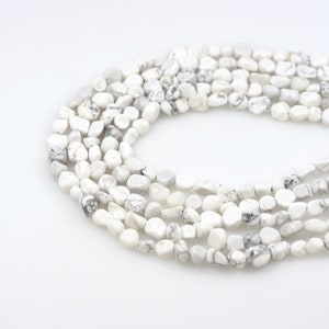 Howlite Beads, White Natural Stone Chain,Natural Stone Bead, Exquisite Bead,Jewelry Supplier, DIY Bracelet Necklace Accessories, 6x8mm
