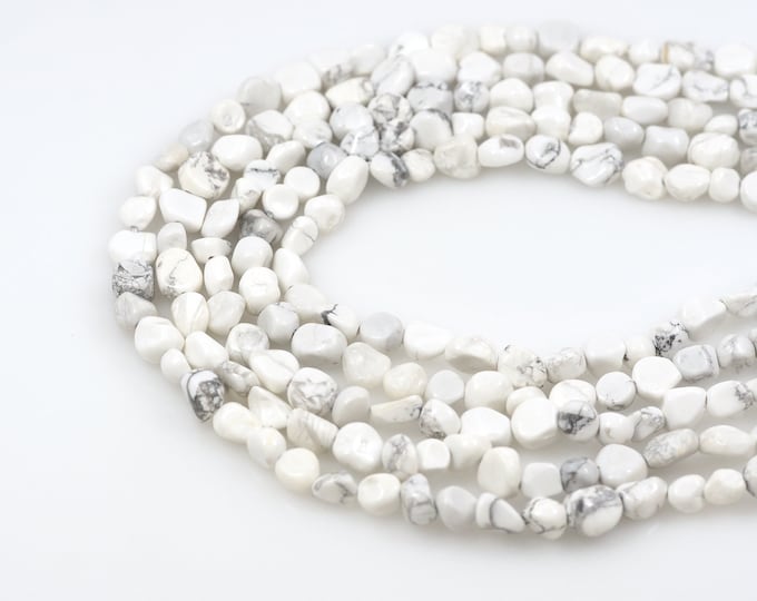 Howlite Beads, White Natural Stone Chain,Natural Stone Bead, Exquisite Bead,Jewelry Supplier, DIY Bracelet Necklace Accessories, 6x8mm
