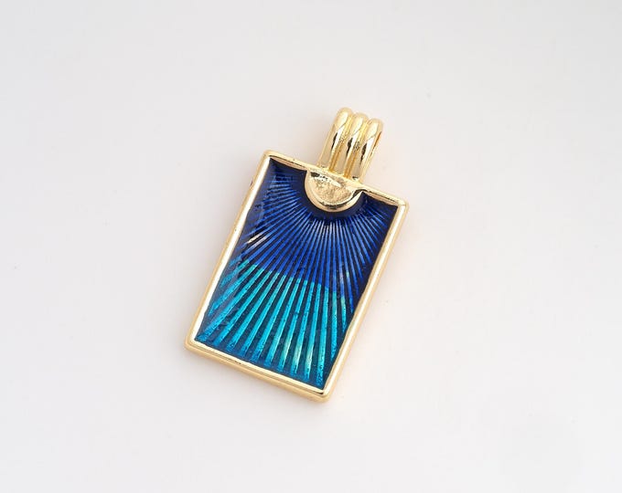 Enamel Sun Pendant,Celestial Pendant,18K Gold Filled Sunburst Charm,DIY Jewelry Accessories,29.5x15.7x2.6mm