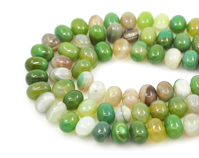 Green Gemstone Beads, Oval Natural Stone Chain, Egg Shape Gemstone Chain, Natural Stone Necklace, DIY Bracelet Necklace Accessories, 13x18mm