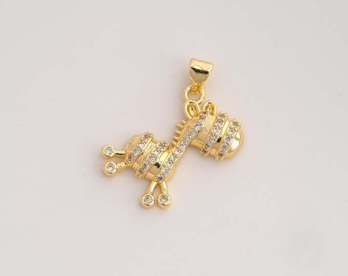 CZ Horse Pendant,Animal Pendant,18K Gold Filled Horse Charm,DIY Jewelry Accessories,28.4x20.5x4mm