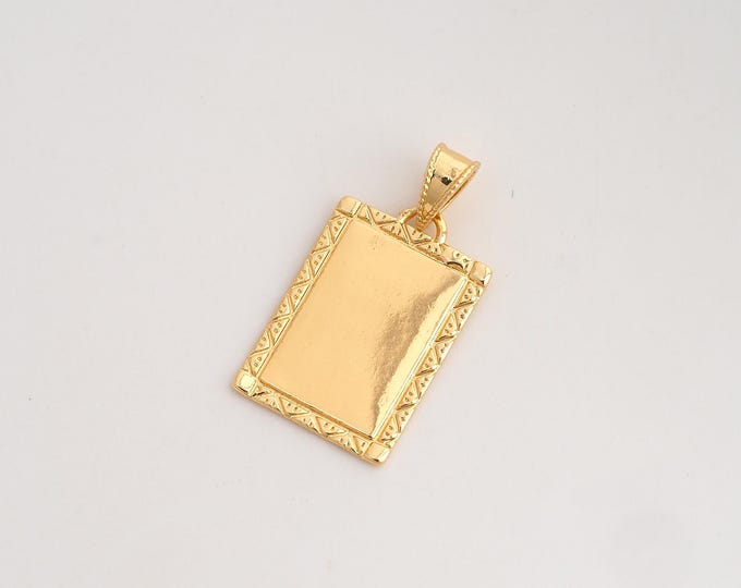 Mirror Pendant,Mirror Pendant,18K Gold Filled Mirror Charm,DIY Jewelry Accessories,28x14.4x1.2mm