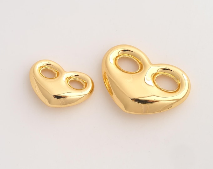 Heart Pendant,Love Pendant,18K Gold Filled Heart Charm,DIY Jewelry Accessories,Big 35.3x25x8.7mm Small 25.4x18.2x8mm
