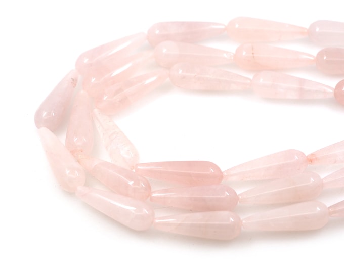 Pink Crystal Teardrop, Natural Gemstone Teardrop Chain, Teardrop Shaped Gemstone Chain, Gemstone Necklace,DIY Bracelet Accessory, 10x30mm