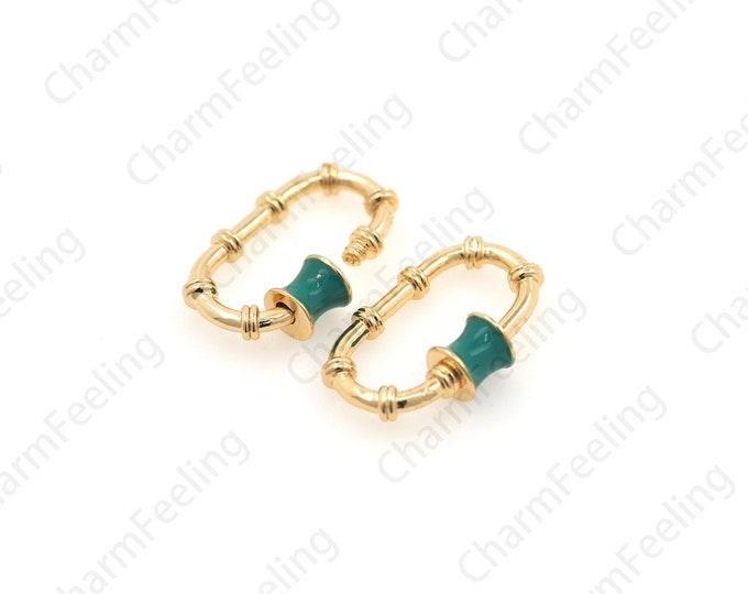Exquisite Personality Oval Carabiner,Oval Clasp, Enamel Screw Clasp, Oval Screw Clasp, Jewelry Clasp, Necklace Clasp 19x12.2mm 1pcs