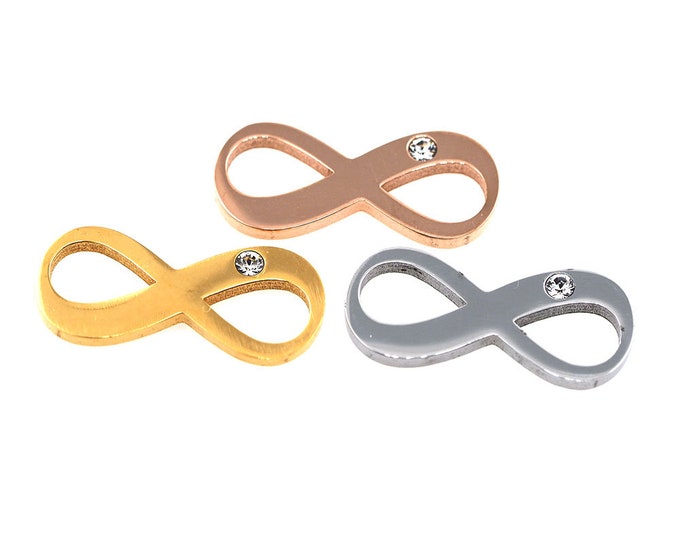 infinity connector,Stainless steel infinite  bracelet, infinite necklace charm, eternity charms 20*9*1.5mm 1pcs