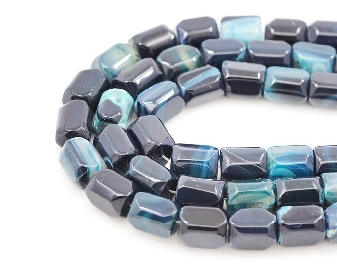 Blue Apatite Beads, Natural Stone Bracelet Necklace Accessories, Rectangular Gemstone Chain, DIY Gem Making Accessories, 15x20mm