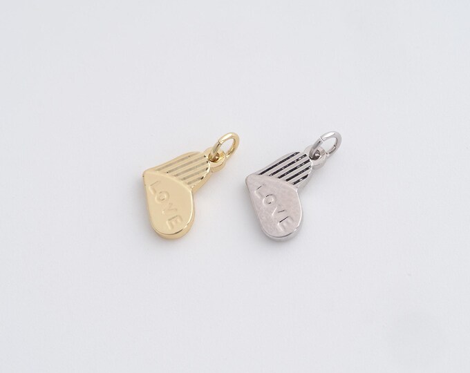 Heart Charm,Heart Pendant, 18K Gold Filled Love Necklace,DIY Jewelry Accessories,13.8x8x1.6mm
