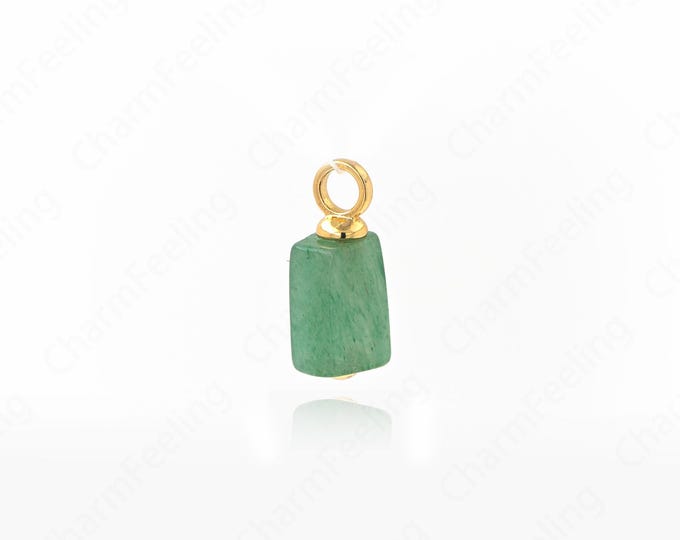 Natural Stone Pendant,Cylinder Charm,Ball Necklace,18K Gold Filled Ball Jewelry,DIY Jewelry Supplies,17x7mm